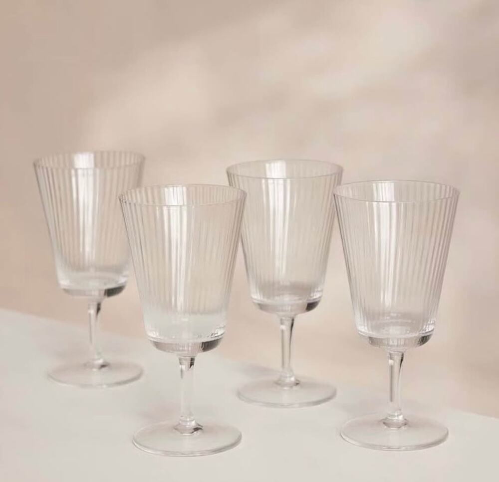 Set of 6 Soho Home Fluted Wine Glasses